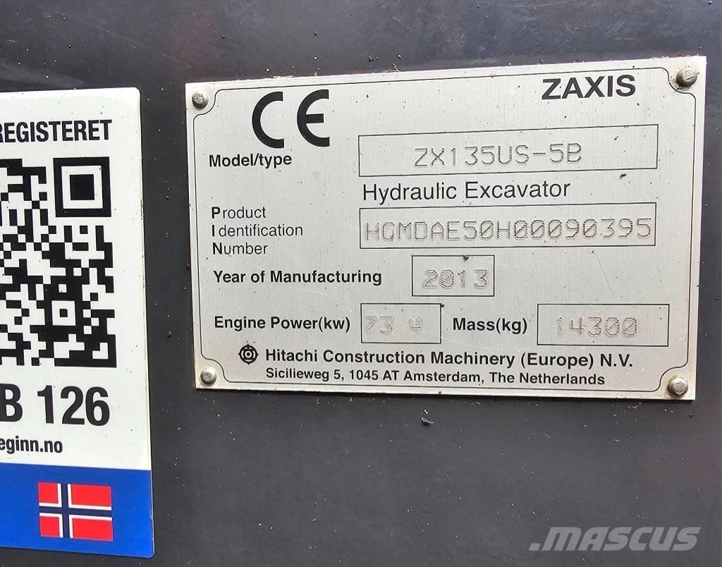Hitachi ZX 135 US-5 Гусеничные экскаваторы