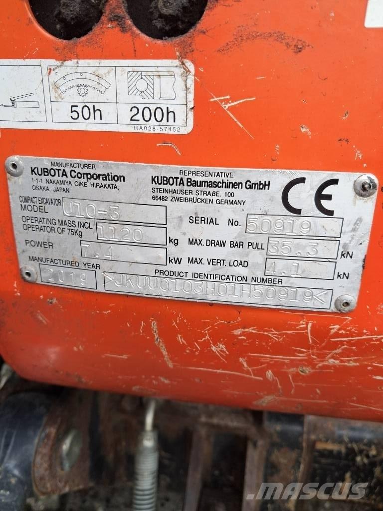 Kubota U 10-3 Мини-экскаваторы