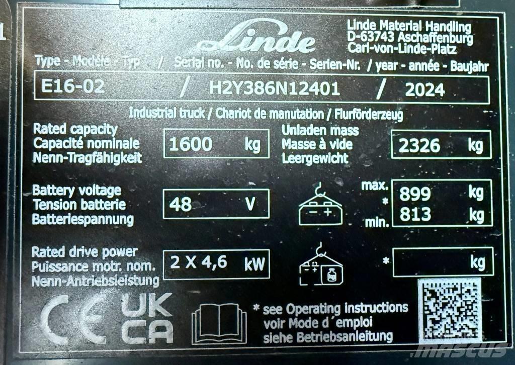 Linde E16/386-02 Электропогрузчики