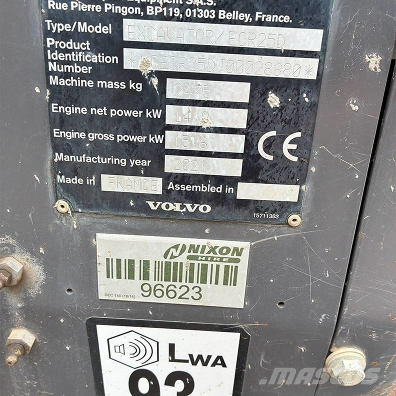 Volvo ECR25D Мини-экскаваторы
