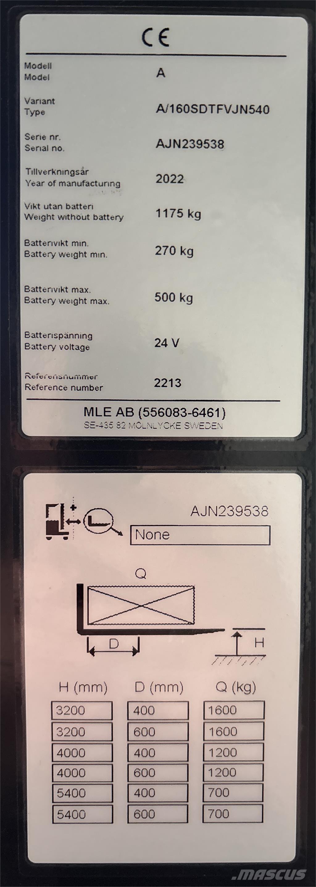 Atlet A160 Самоходные электроштабелёры