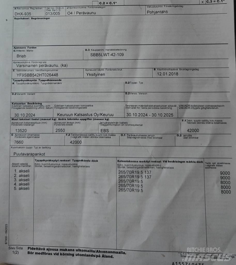 Briab SBB5LWT-42-109 Прицепы Лесовозы