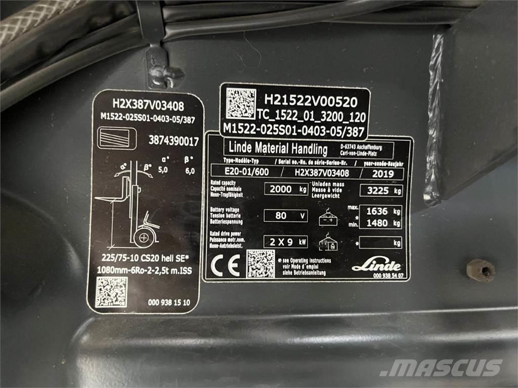 Linde E 20H-01/600 Электропогрузчики