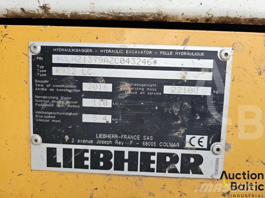 Liebherr R922 LC Гусеничные экскаваторы