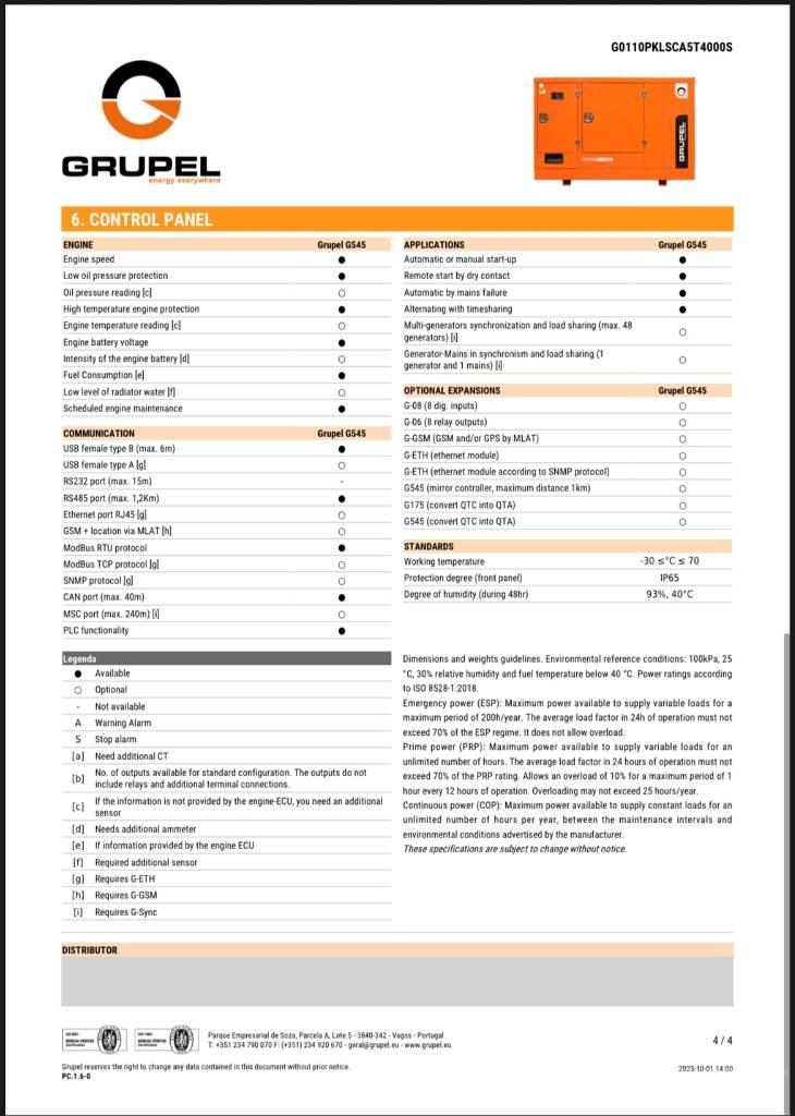  Grupel G545 Дизельные генераторы