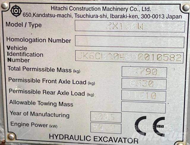 Hitachi ZX 160W Колёсные экскаваторы
