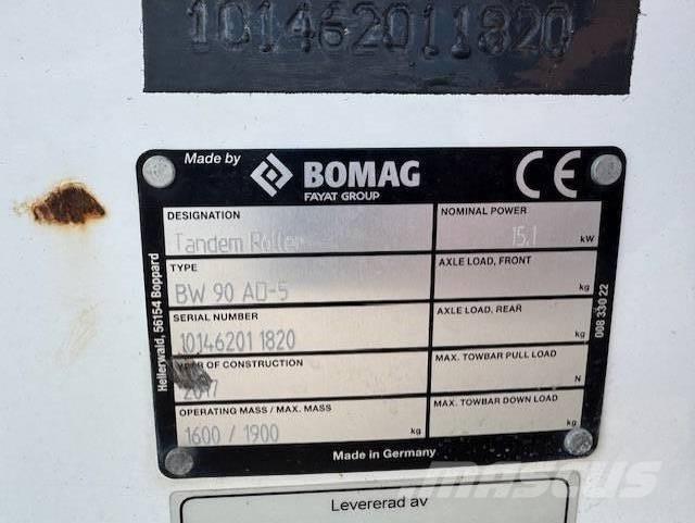 Bomag BW90 AD-5, Vält Катки тротуарные