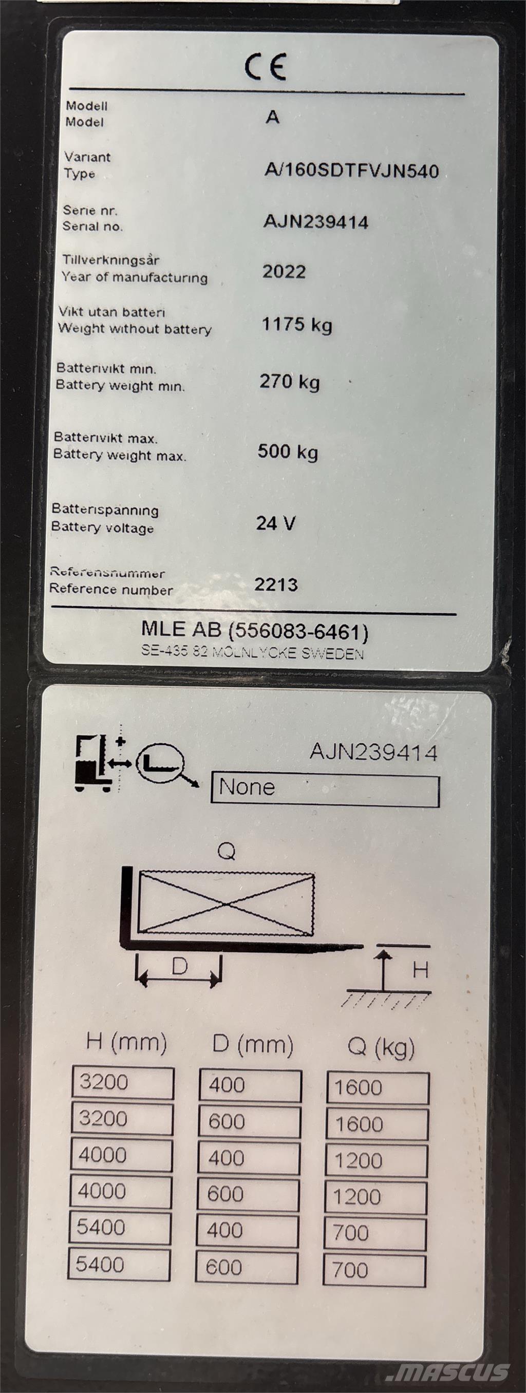 Atlet A160 Самоходные электроштабелёры