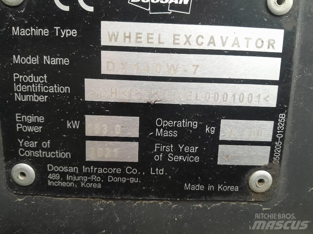Doosan DX140W-7 Колёсные экскаваторы