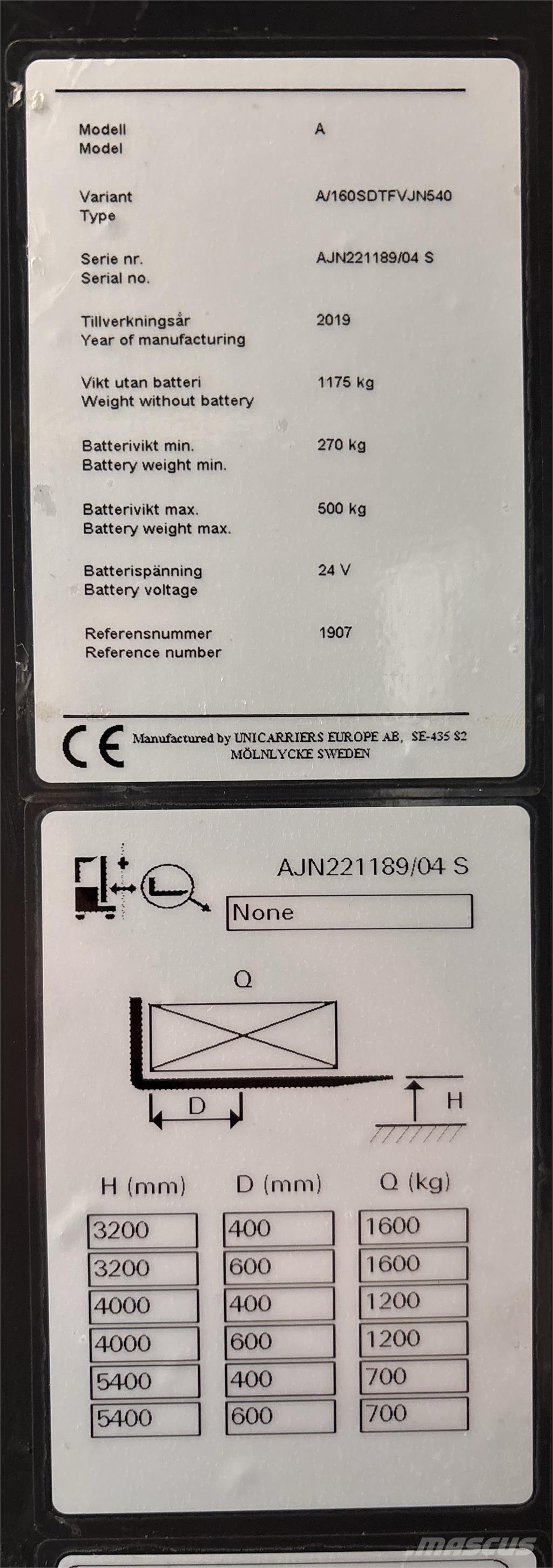 Atlet A160 Самоходные электроштабелёры