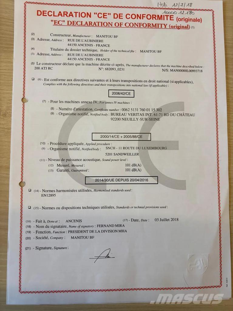 Manitou 200 ATJ Коленчатые подъемники