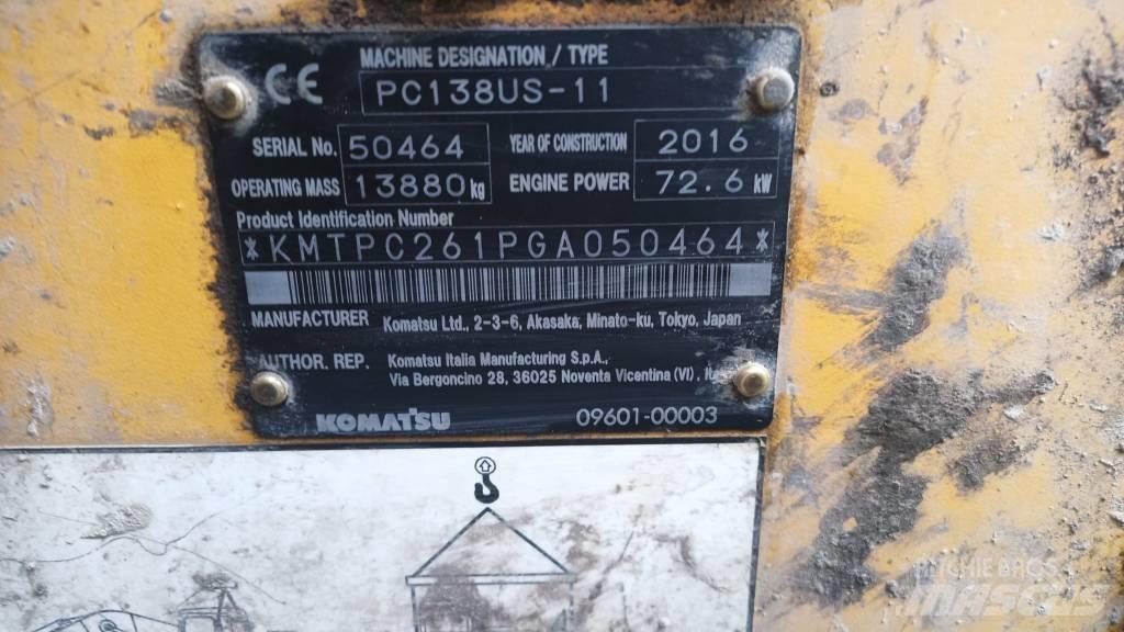 Komatsu PC 138 US Гусеничные экскаваторы