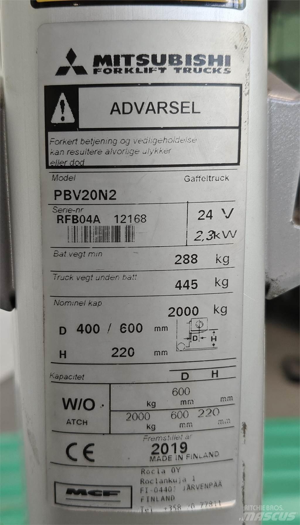 Mitsubishi PBV20N2 Другие складские механизмы