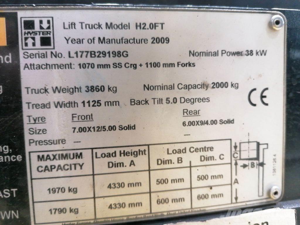 Hyster H2.0FT Газовые погрузчики