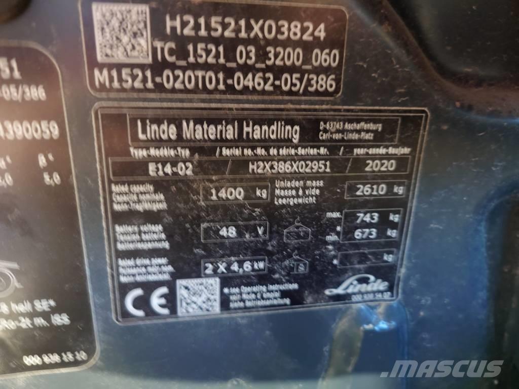 Linde E14/386 Электропогрузчики