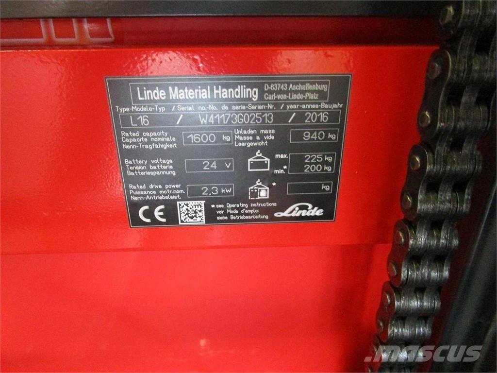 Linde L16I Самоходные электроштабелёры