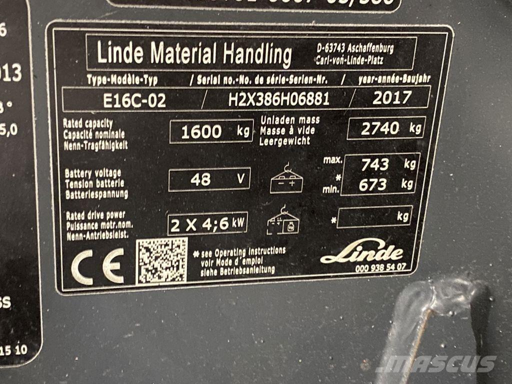 Linde E16C-02 Электропогрузчики