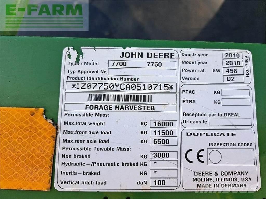 John Deere 7750 Самоходные кормоуборочные комбайны