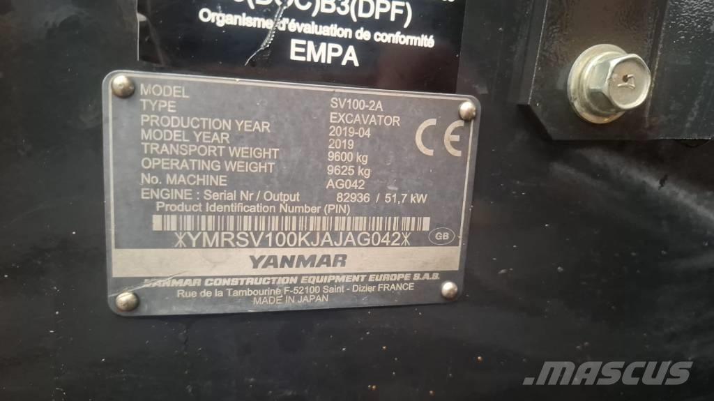 Yanmar SV 100-2A Малые экскаваторы 7т-12т