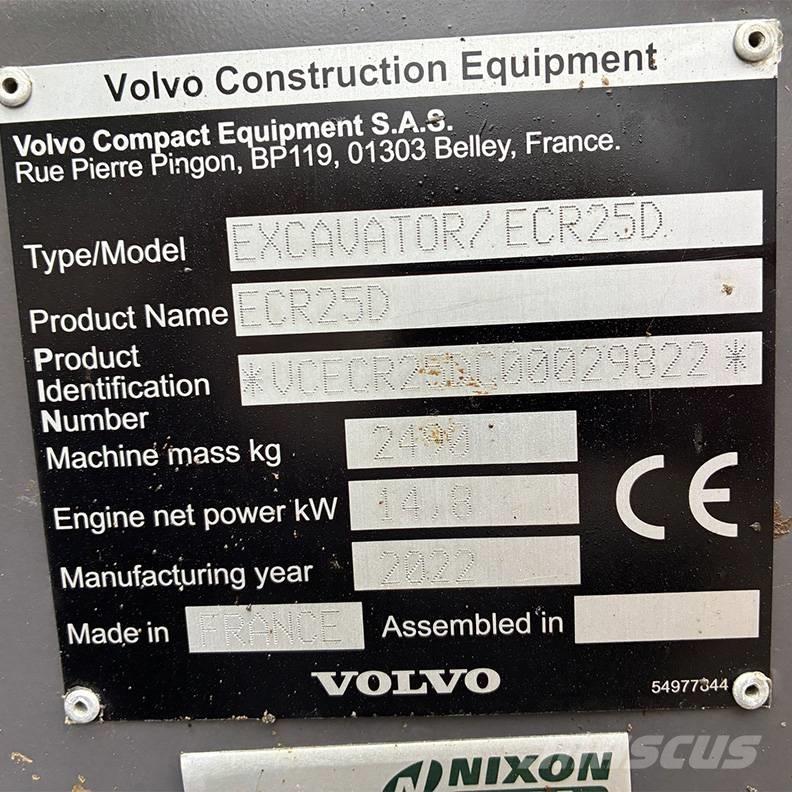 Volvo ECR25D Мини-экскаваторы