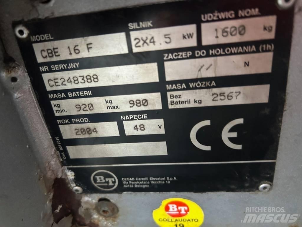 BT CBE 16 F Электропогрузчики