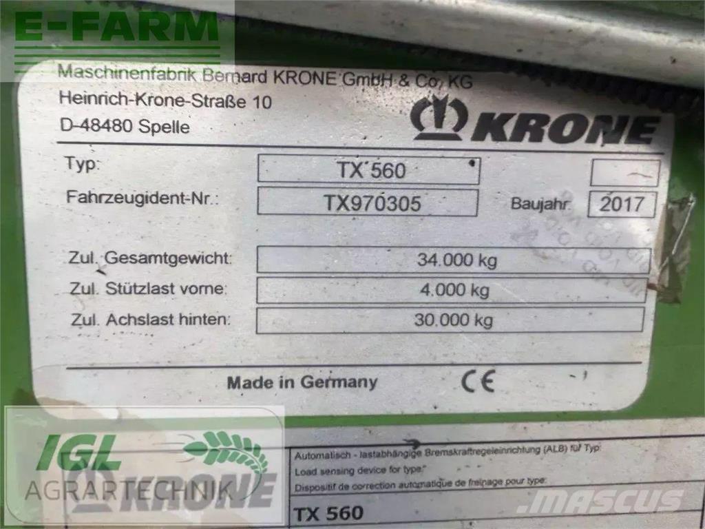 Krone tx 560 Прицепы перегрузчики зерна