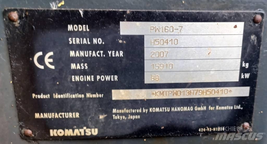 Komatsu PW 160-7 Колёсные экскаваторы