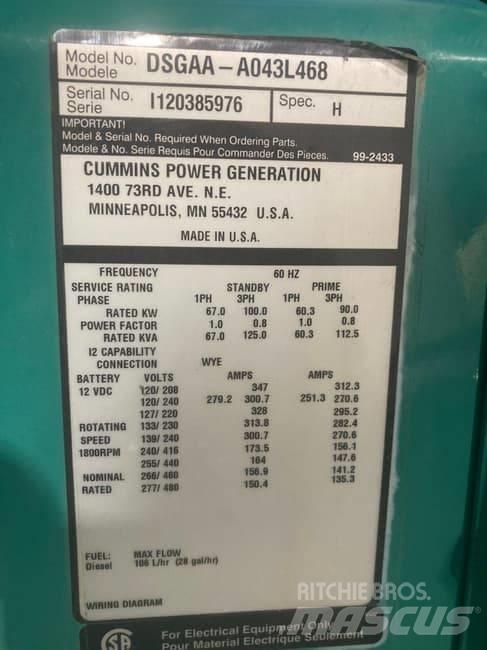 Cummins 105kW Дизельные генераторы