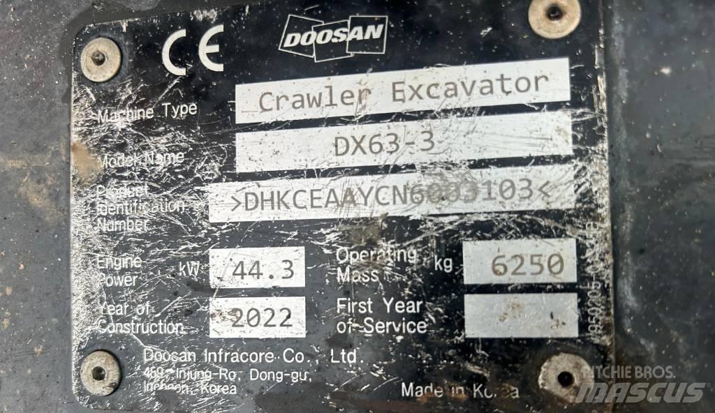 Doosan DX 63-3 Гусеничные экскаваторы