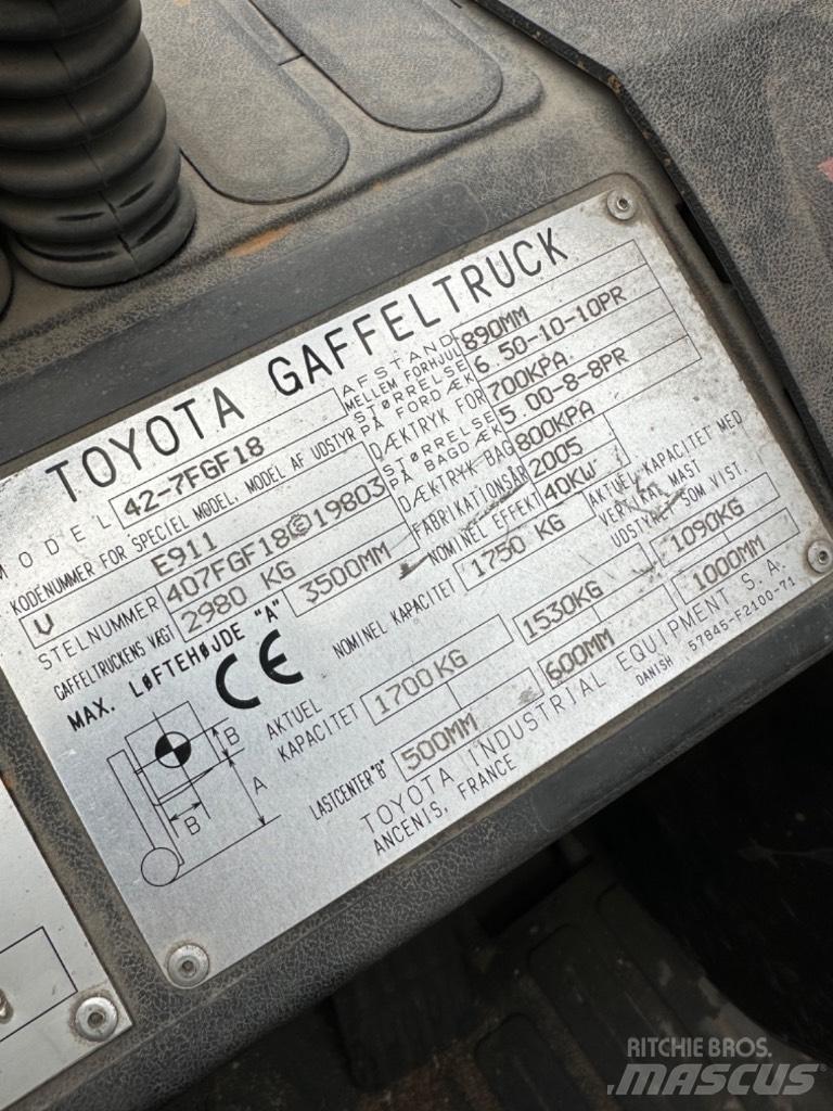 Toyota FG18 Газовые погрузчики