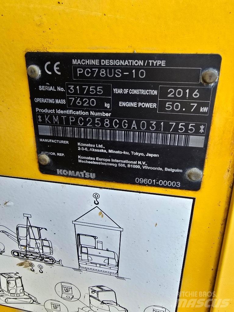 Komatsu Pc 78us-10 Малые экскаваторы 7т-12т