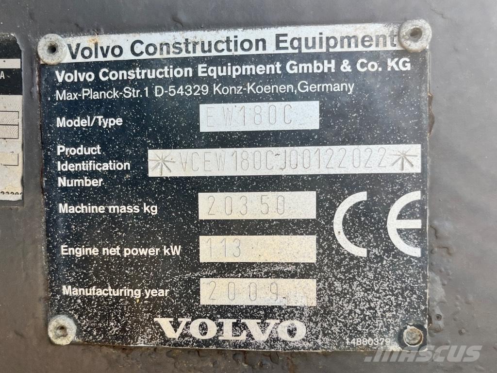 Volvo EW 180 C Колёсные экскаваторы