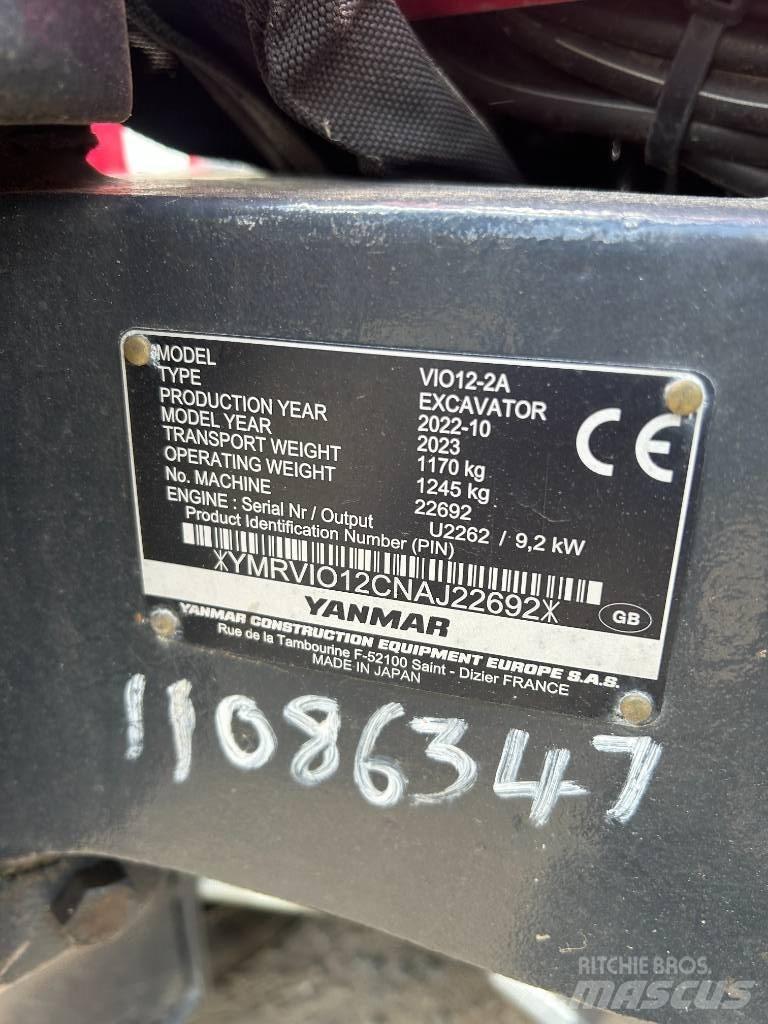 Yanmar VIO12-2A Мини-экскаваторы