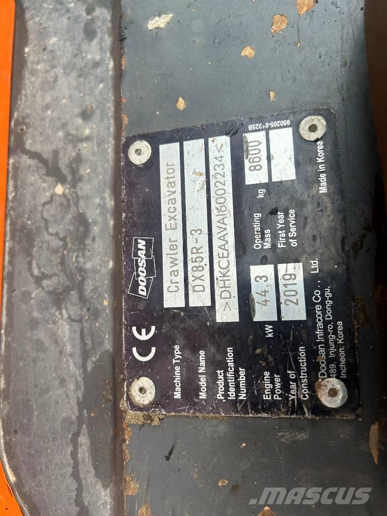 Doosan DX 85 R-3 Малые экскаваторы 7т-12т