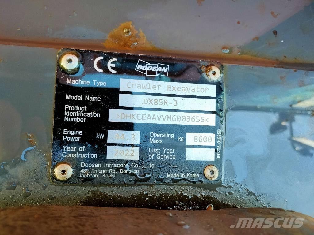 Doosan DX85R-3 Мини-экскаваторы