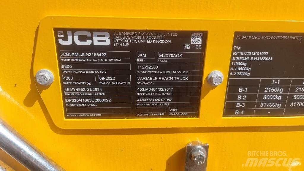 JCB 541-70 Agri Xtra Сельскохозяйственные телескопические погрузчики