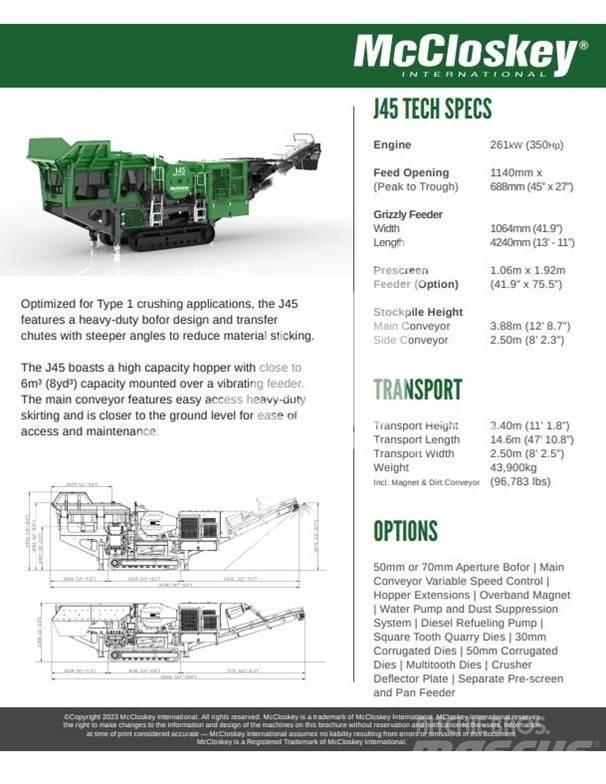 McCloskey J45 Дробилки