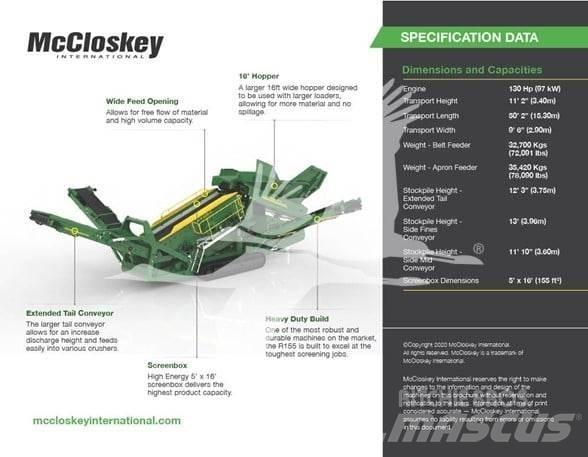 McCloskey R155 Сортировочные установки