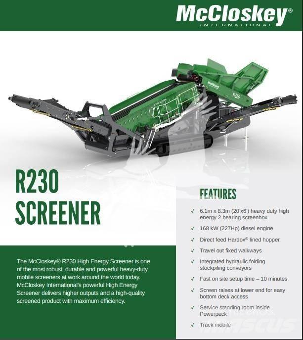 McCloskey R230 Сортировочные установки