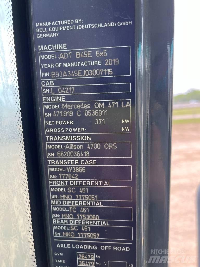 Bell B45E Шарнирно-сочленённые самосвалы