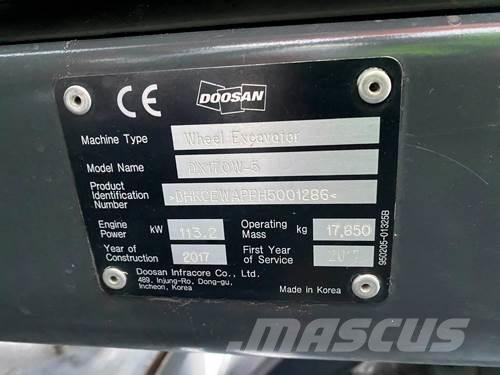 Doosan DX170W-5 Колёсные экскаваторы