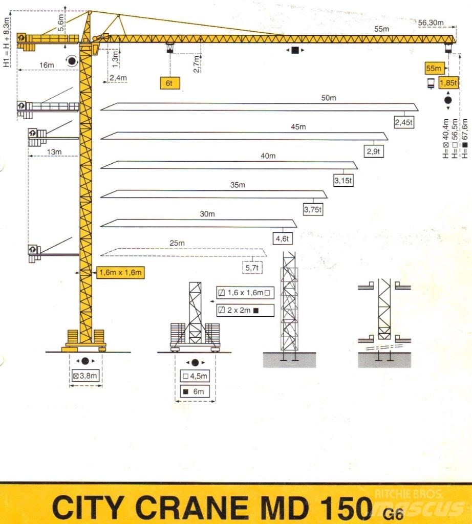 Potain MD 150 Башенные краны