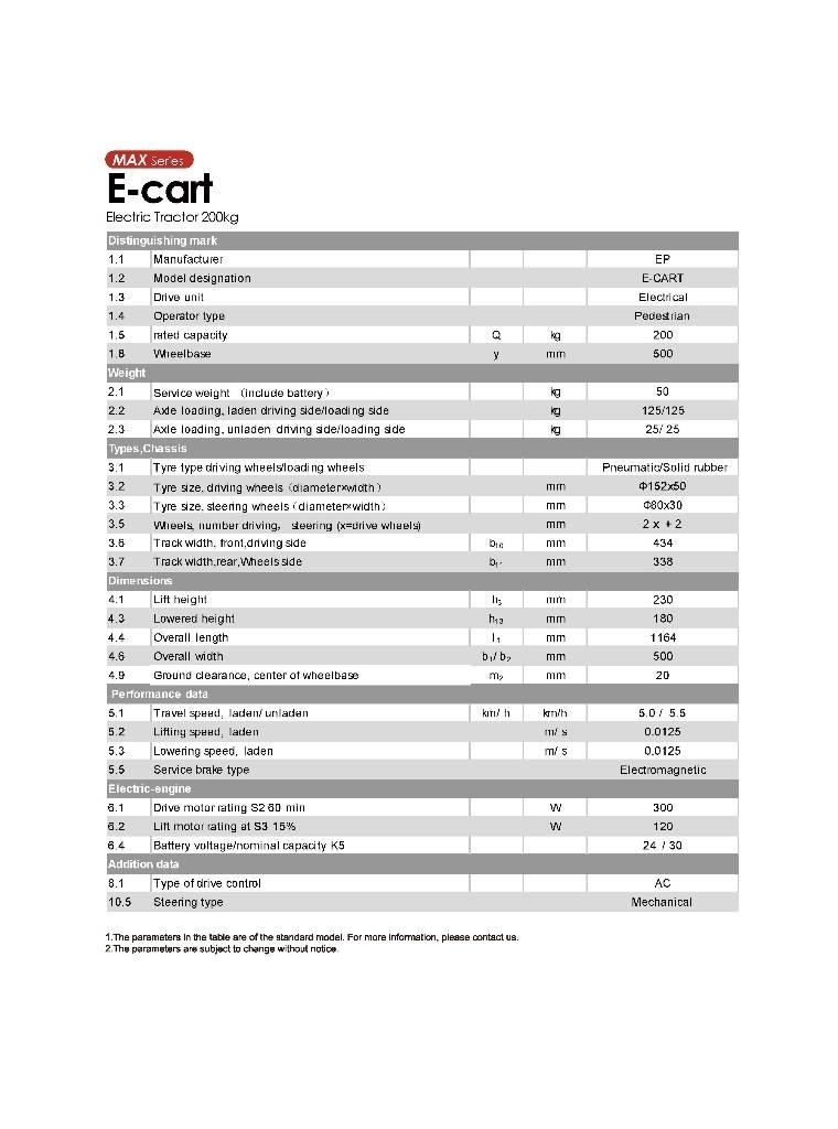 EP E-Cart Складские электротягачи