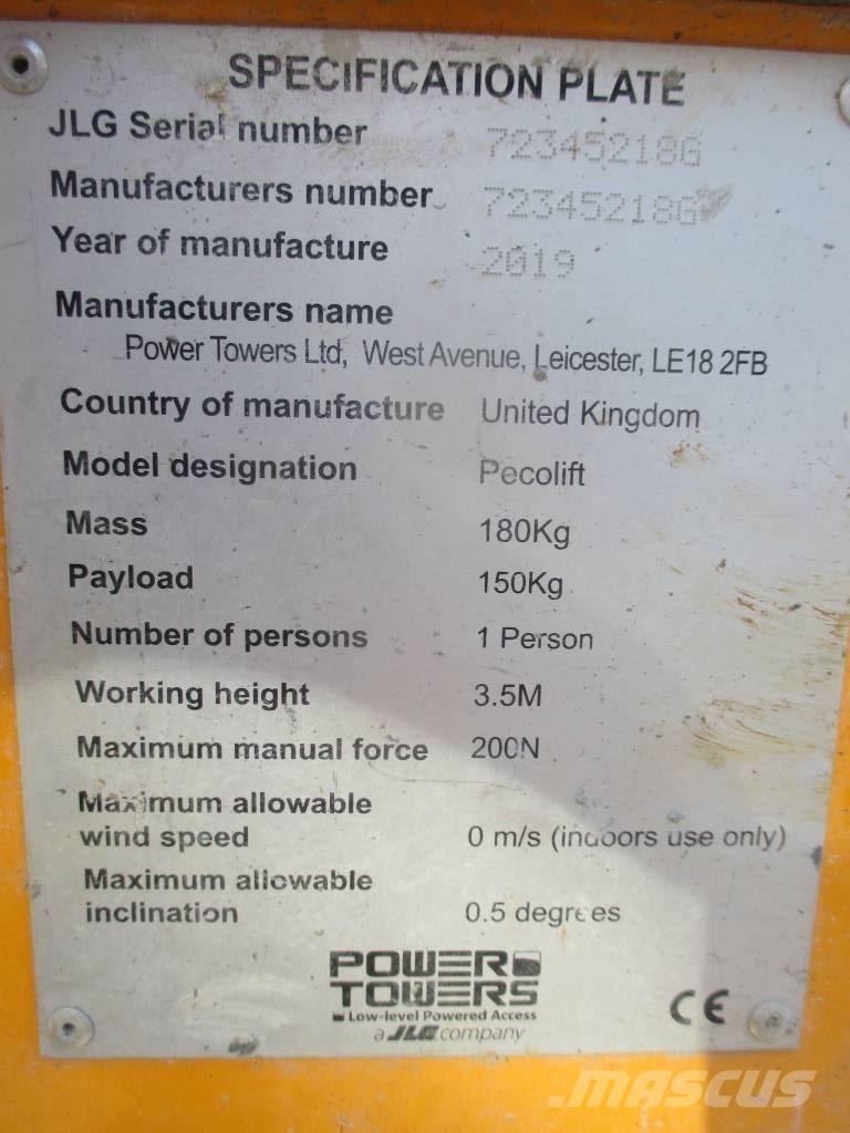 JLG Pecolift Вертикальные мачтовые подъемники