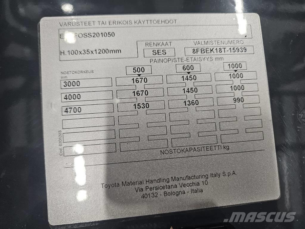 Toyota 8 FBEK 18 T Электропогрузчики