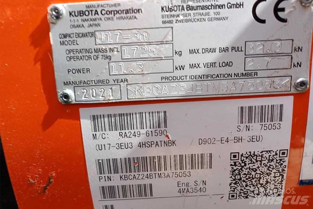 Kubota U 17-3 Мини-экскаваторы