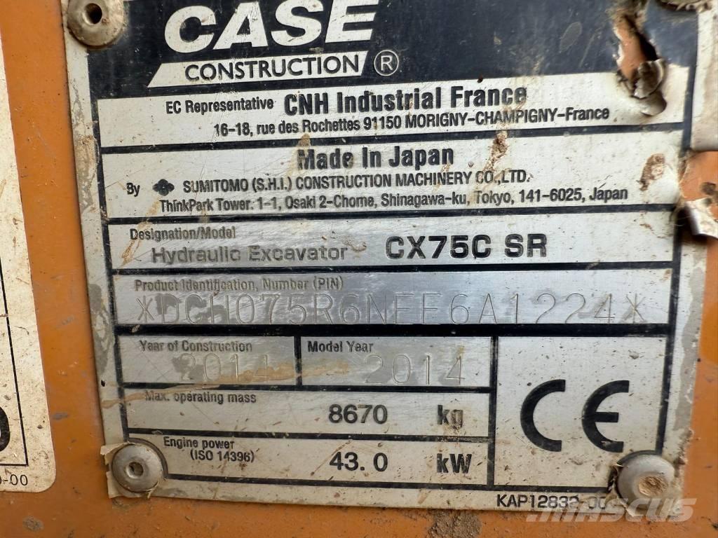 CASE CX 75 C SR Малые экскаваторы 7т-12т