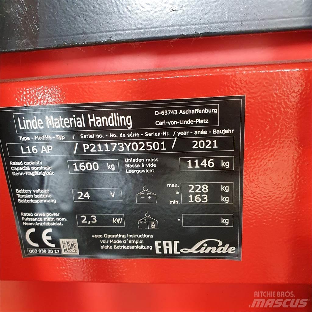 Linde L16APi Ручные штабелёры с электроподъёмом
