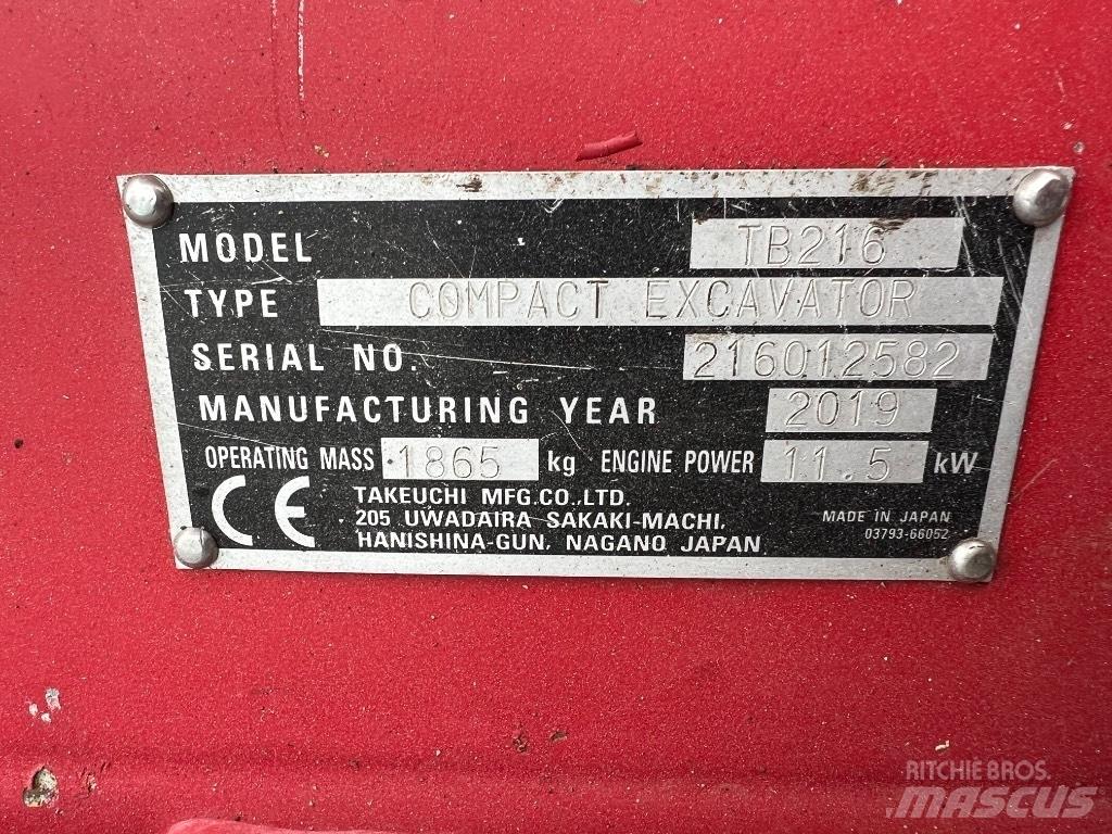 Takeuchi TB 216 Мини-экскаваторы