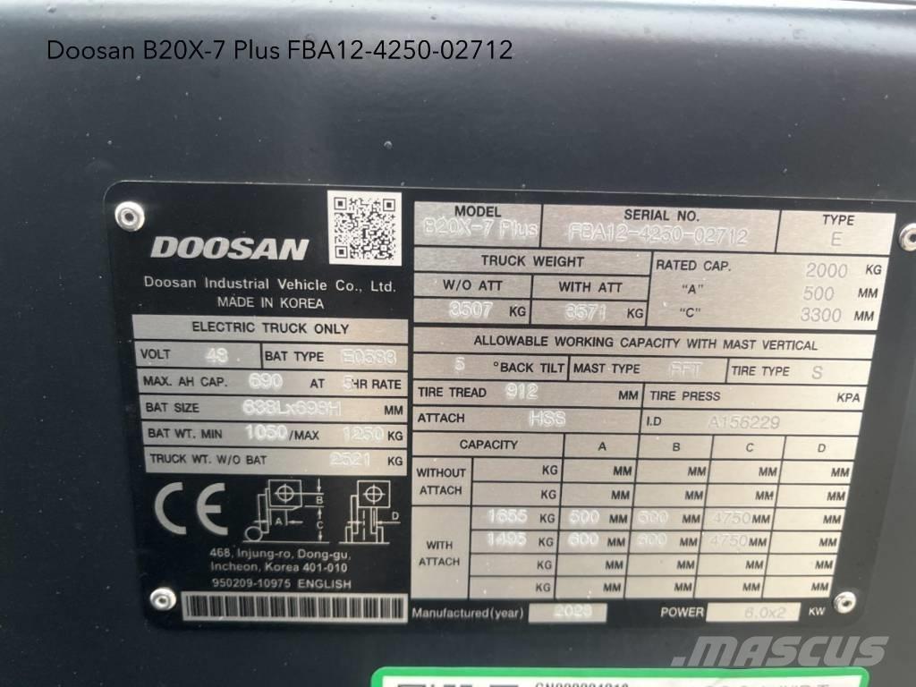 Doosan B 20 X-7 Plus Электропогрузчики
